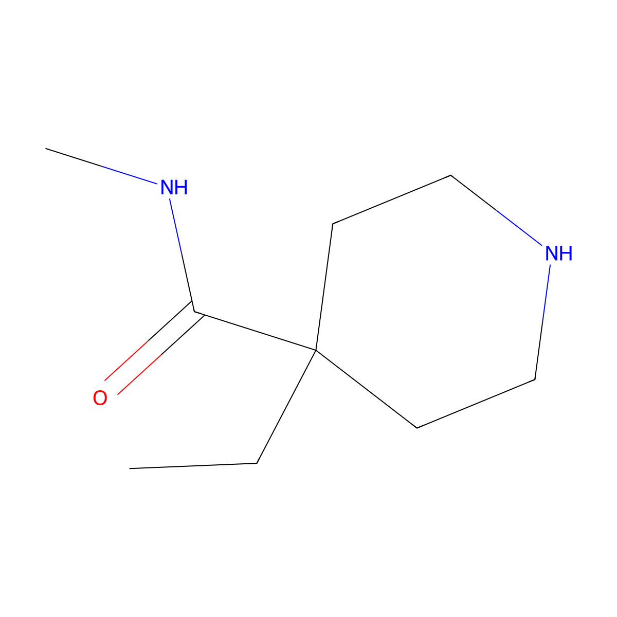 4-ethyl-N-methylpiperidine-4-carboxamide molecular structure, CAS 1340443-06-2