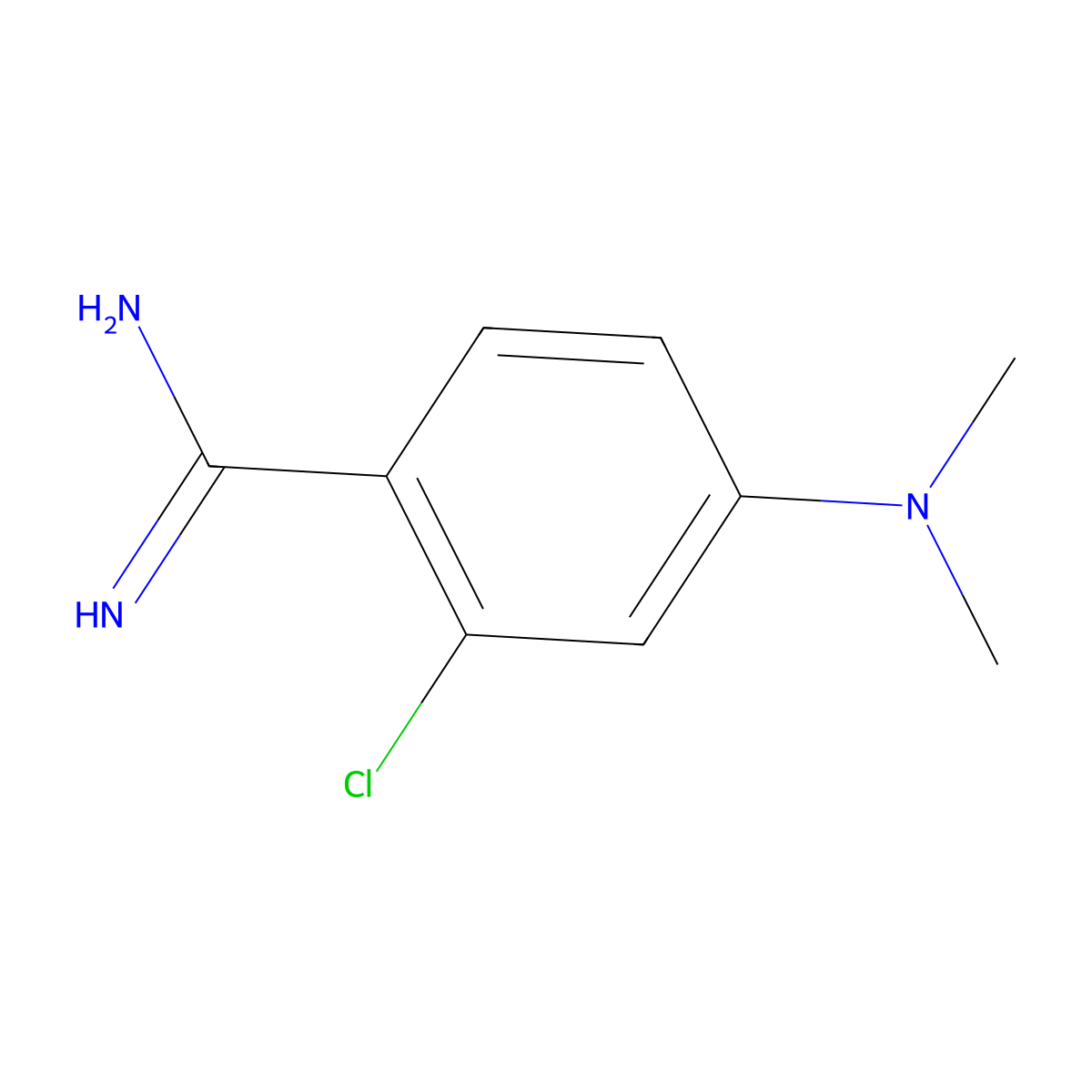 2-Chloro-4-(dimethylamino)benzene-1-carboximidamide molecular structure, CAS 1340443-25-5