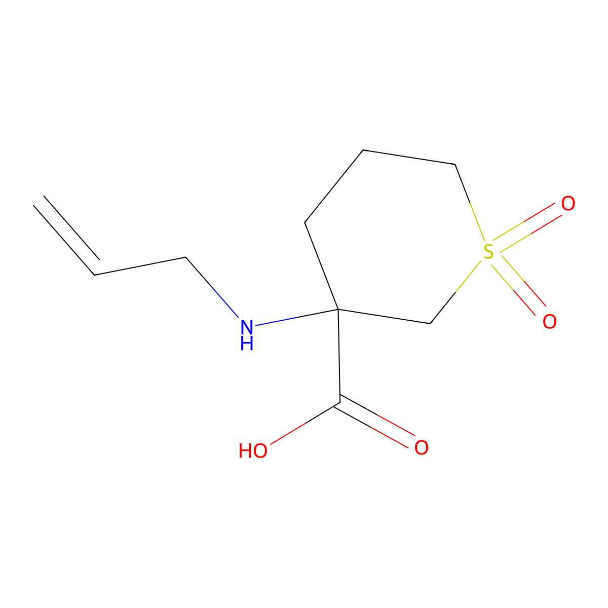3-(Allylamino)tetrahydro-2H-thiopyran-3-carboxylic acid 1,1-dioxide molecular structure, CAS 1340444-09-8