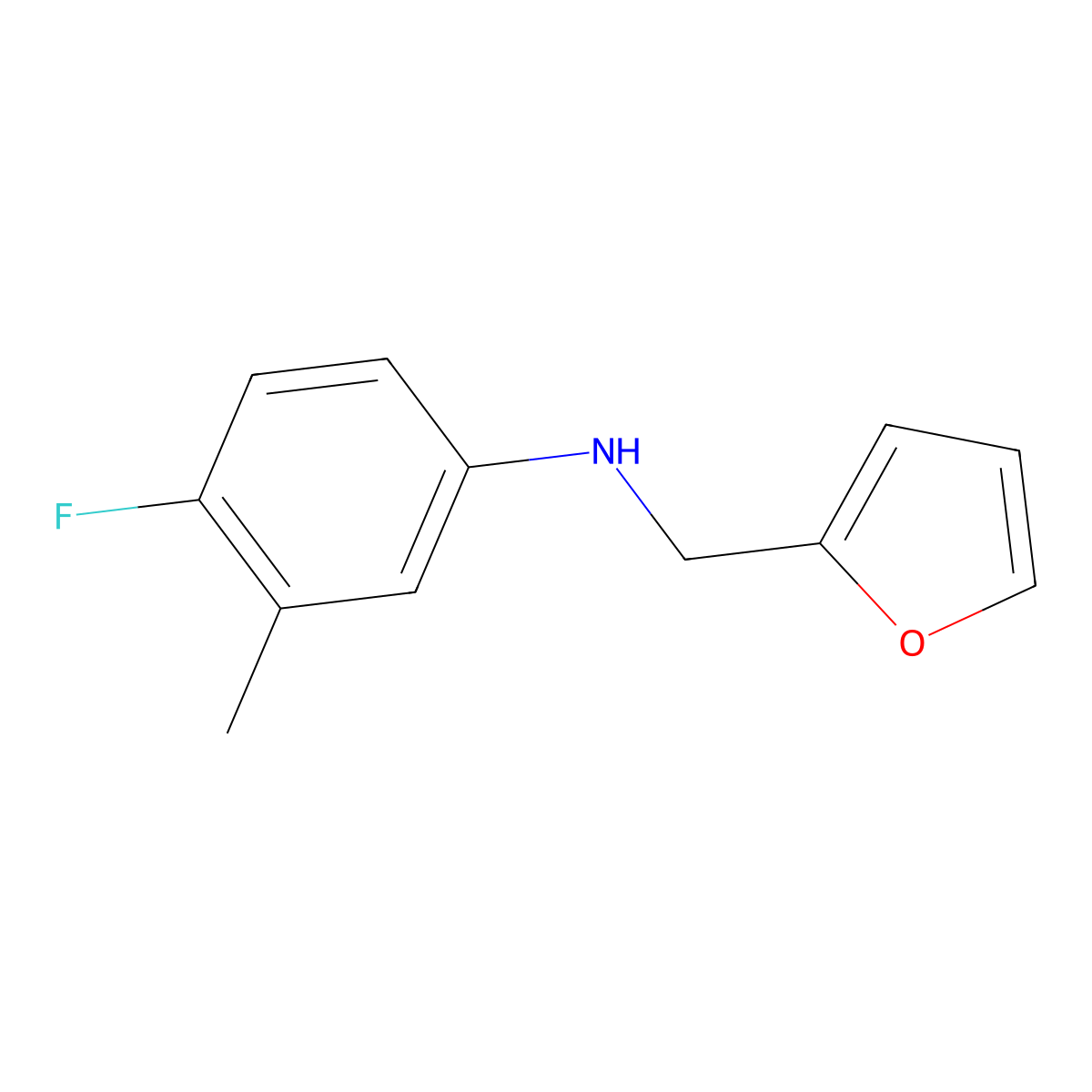 4-fluoro-N-(furan-2-ylmethyl)-3-methylaniline molecular structure, CAS 1340445-77-3
