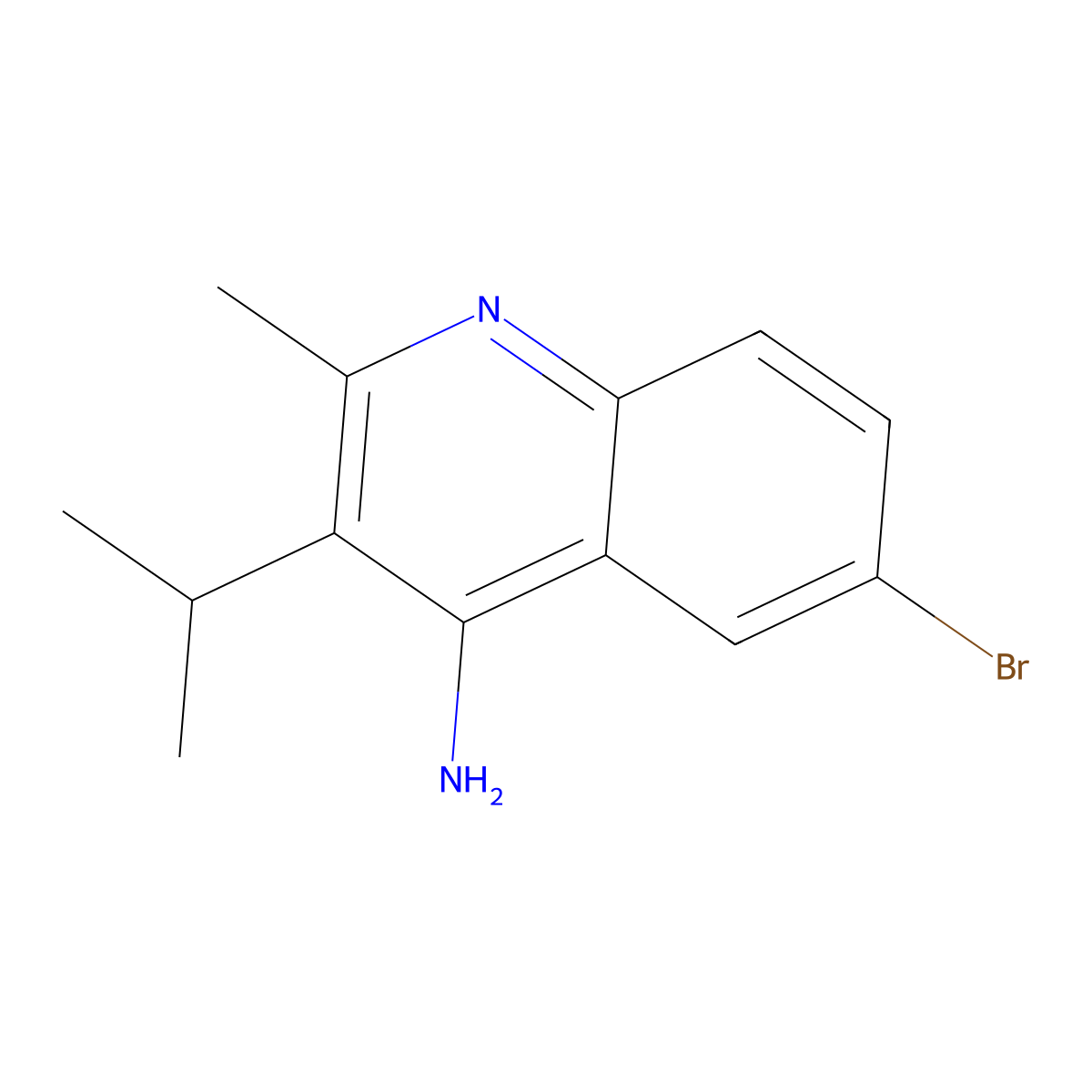 6-Bromo-3-isopropyl-2-methylquinolin-4-amine molecular structure, CAS 1340446-84-5