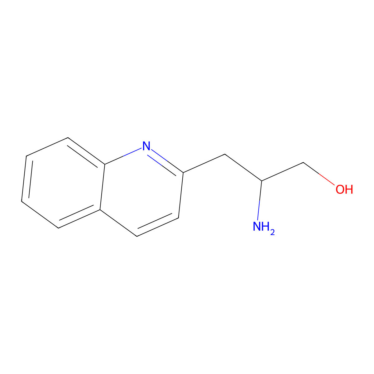 2-Amino-3-(quinolin-2-yl)propan-1-ol molecular structure, CAS 1340447-76-8