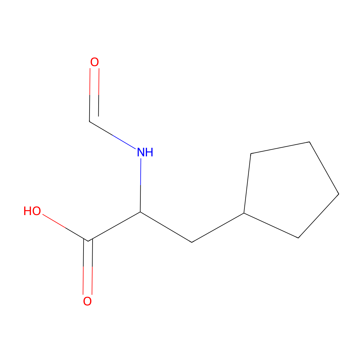 3-Cyclopentyl-2-formamidopropanoic acid molecular structure, CAS 1340447-88-2