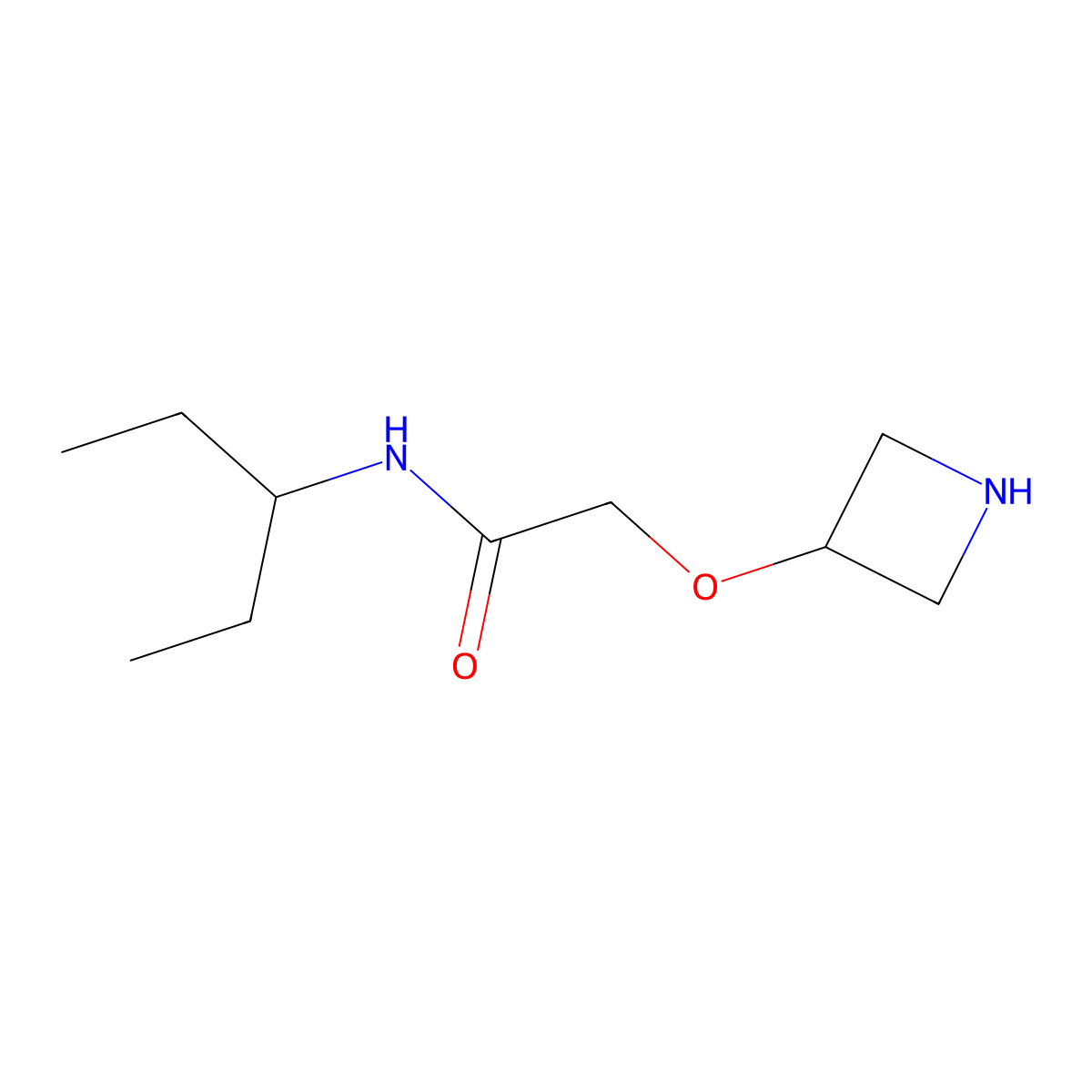 2-(Azetidin-3-yloxy)-N-(pentan-3-yl)acetamide molecular structure, CAS 1340448-07-8