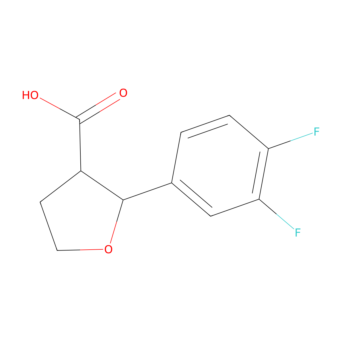 2-(3,4-Difluorophenyl)oxolane-3-carboxylic acid molecular structure, CAS 1340448-77-2