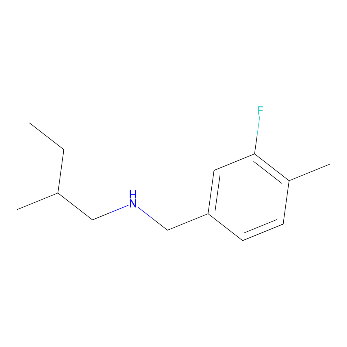 [(3-Fluoro-4-methylphenyl)methyl](2-methylbutyl)amine molecular structure, CAS 1340448-92-1