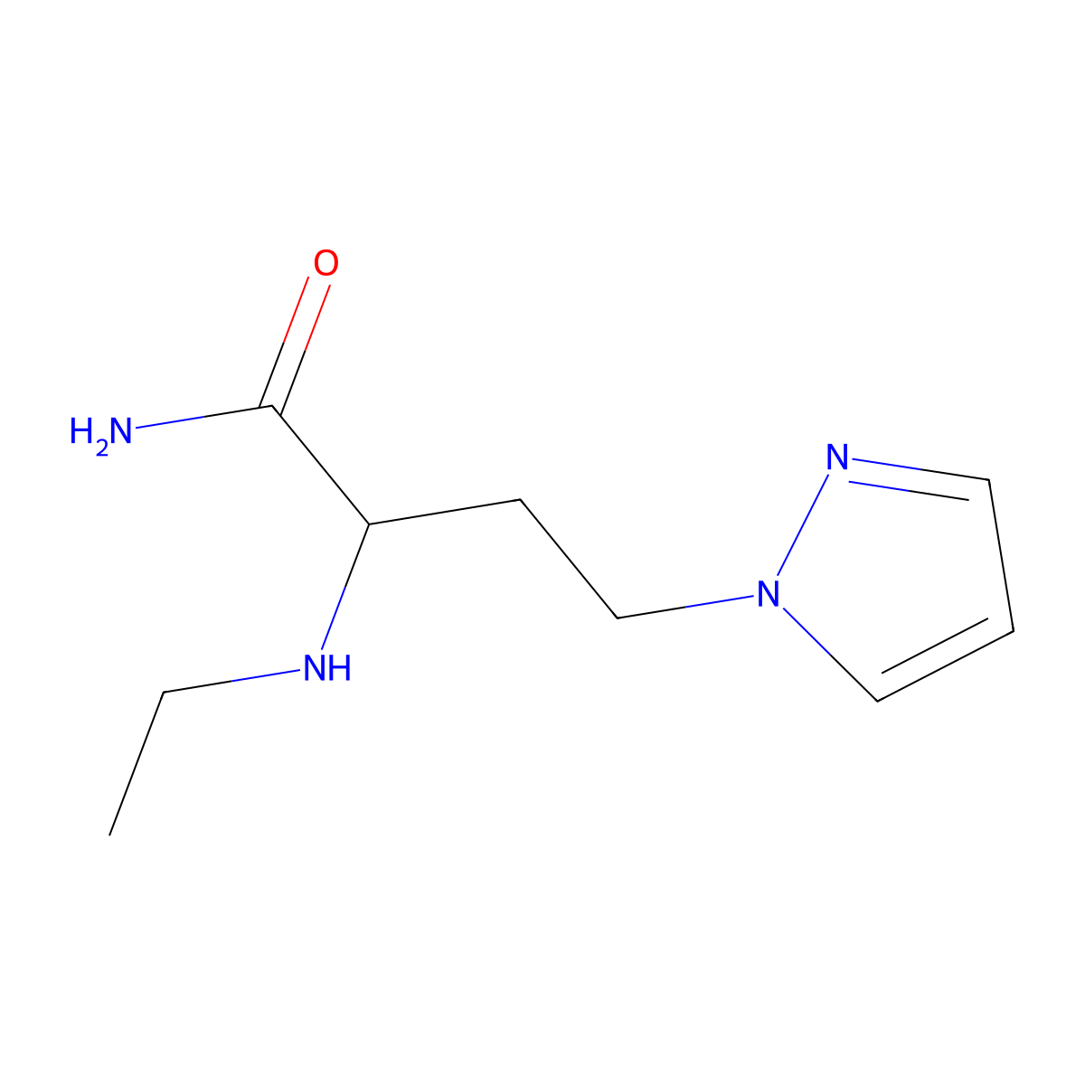 2-(Ethylamino)-4-(1h-pyrazol-1-yl)butanamide molecular structure, CAS 1340448-97-6