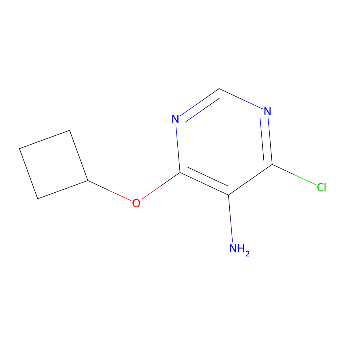 4-Chloro-6-cyclobutoxypyrimidin-5-amine molecular structure, CAS 1340449-16-2