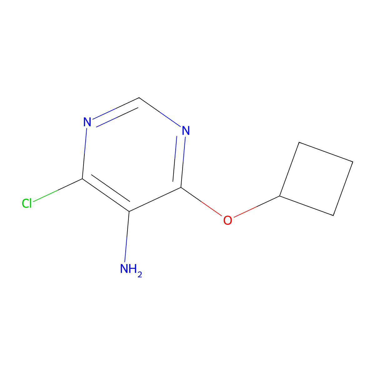 4-Chloro-6-cyclobutoxypyrimidin-5-amine molecular structure, CAS 1340449-16-2