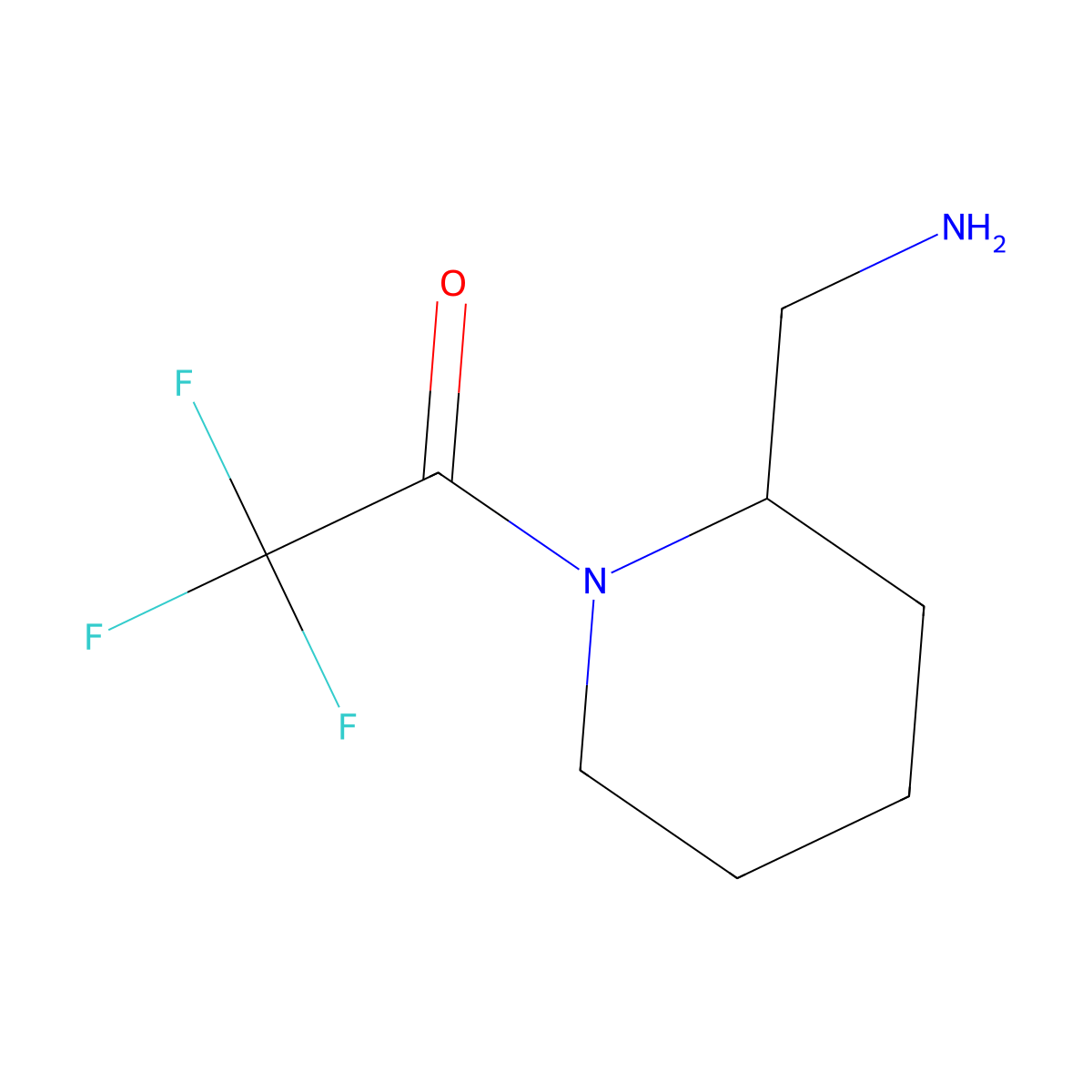 1-[2-(Aminomethyl)piperidin-1-yl]-2,2,2-trifluoroethan-1-one molecular structure, CAS 1340450-05-6