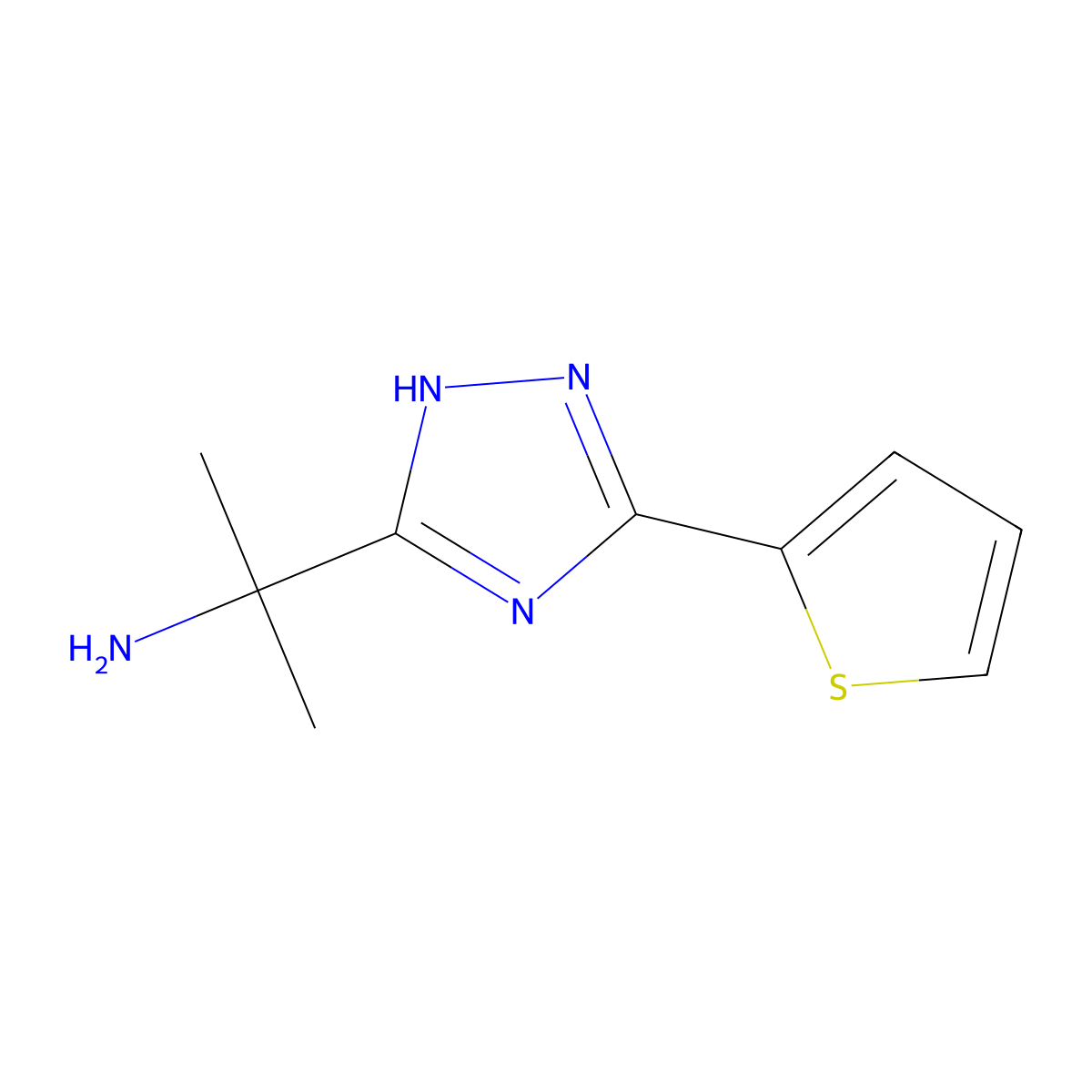 2-(5-(Thiophen-2-yl)-1h-1,2,4-triazol-3-yl)propan-2-amine molecular structure, CAS 1340451-50-4