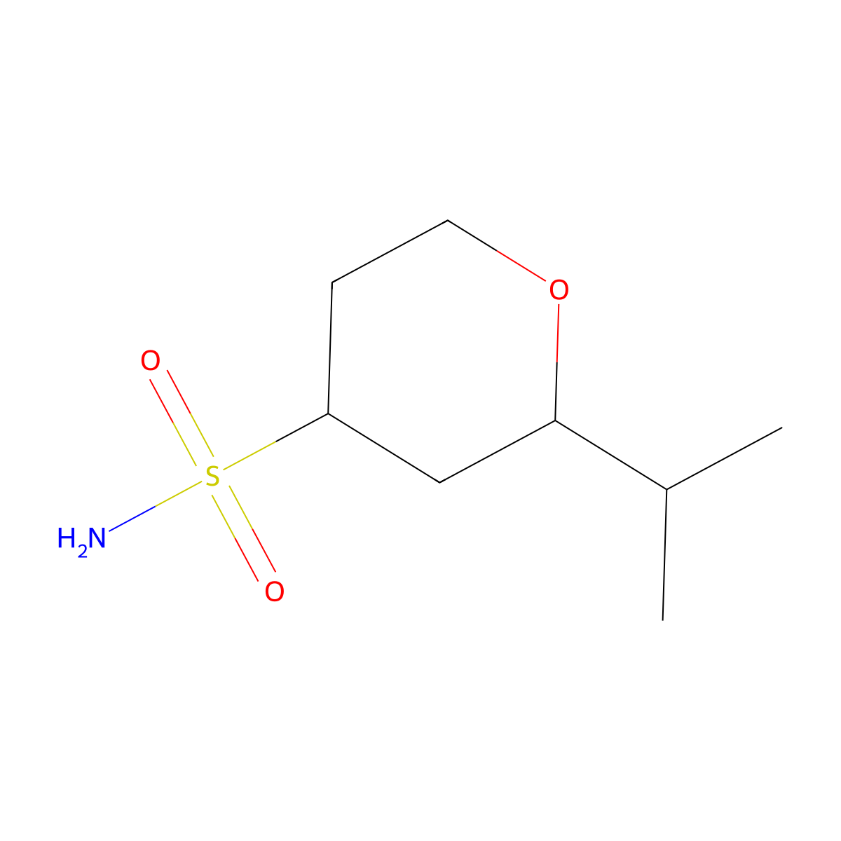 2-(Propan-2-yl)oxane-4-sulfonamide molecular structure, CAS 1340452-28-9