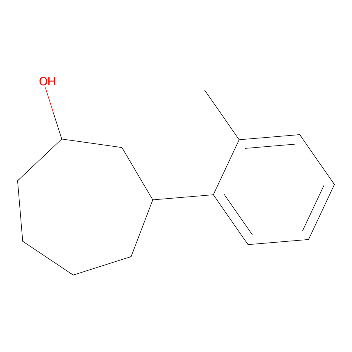 3-(2-Methylphenyl)cycloheptan-1-ol molecular structure, CAS 1340452-74-5