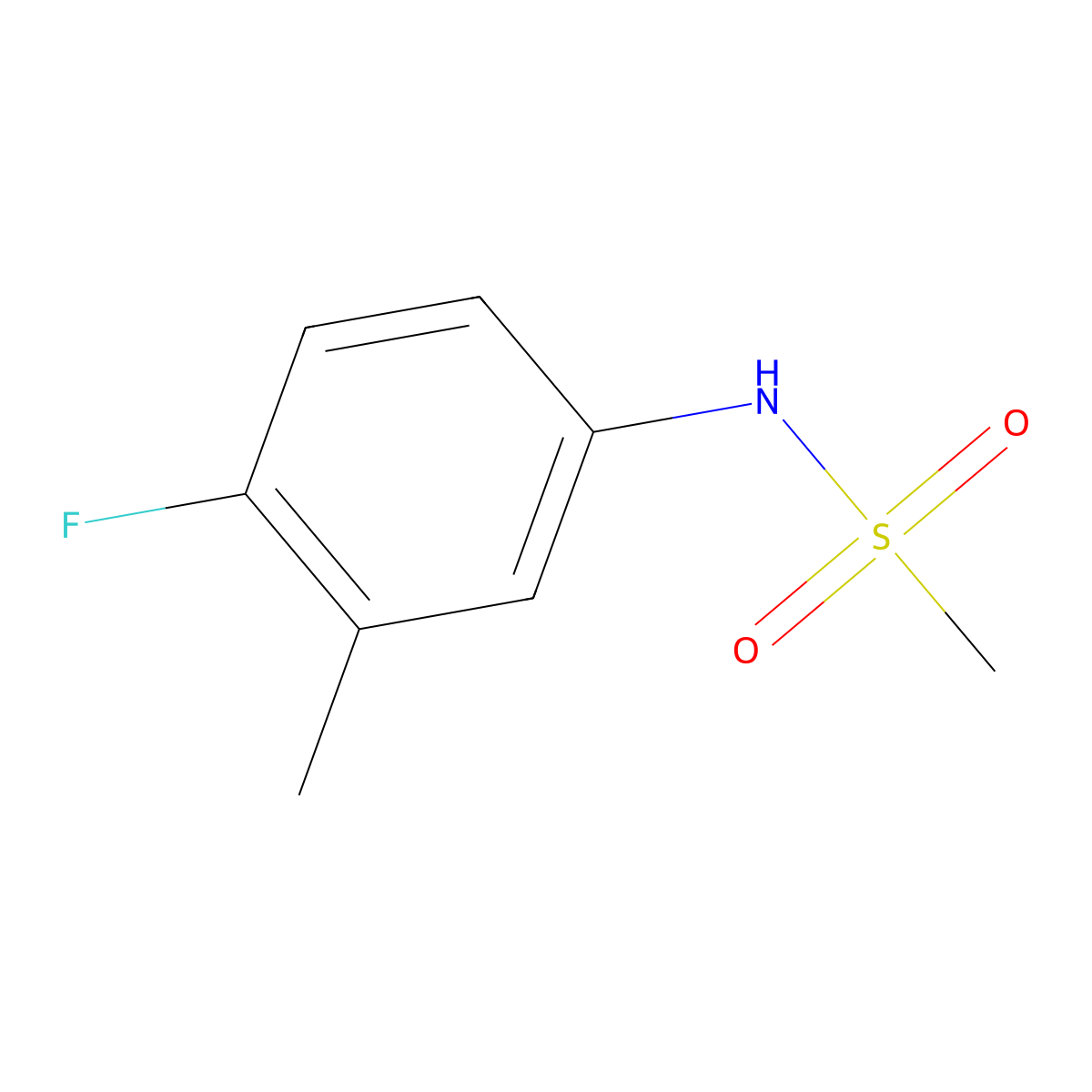 N-(4-fluoro-3-methylphenyl)methanesulfonamide molecular structure, CAS 1340453-15-7