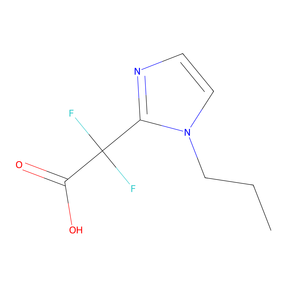 2,2-Difluoro-2-(1-propyl-1H-imidazol-2-yl)acetic acid molecular structure, CAS 1340453-76-0