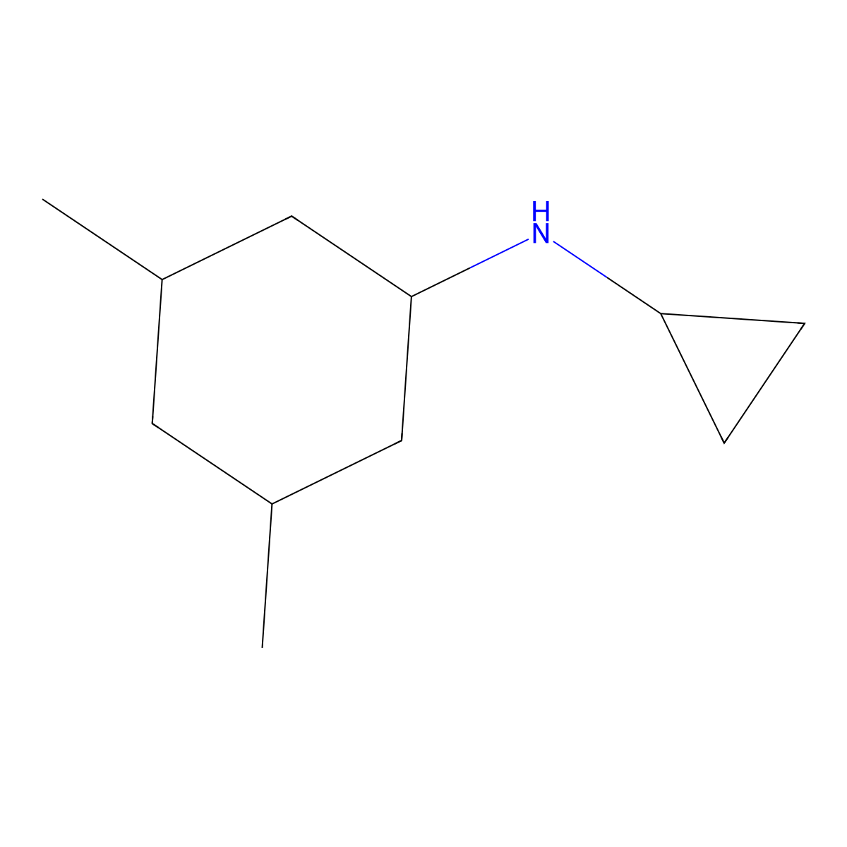 N-cyclopropyl-3,5-dimethylcyclohexan-1-amine molecular structure, CAS 1340454-75-2