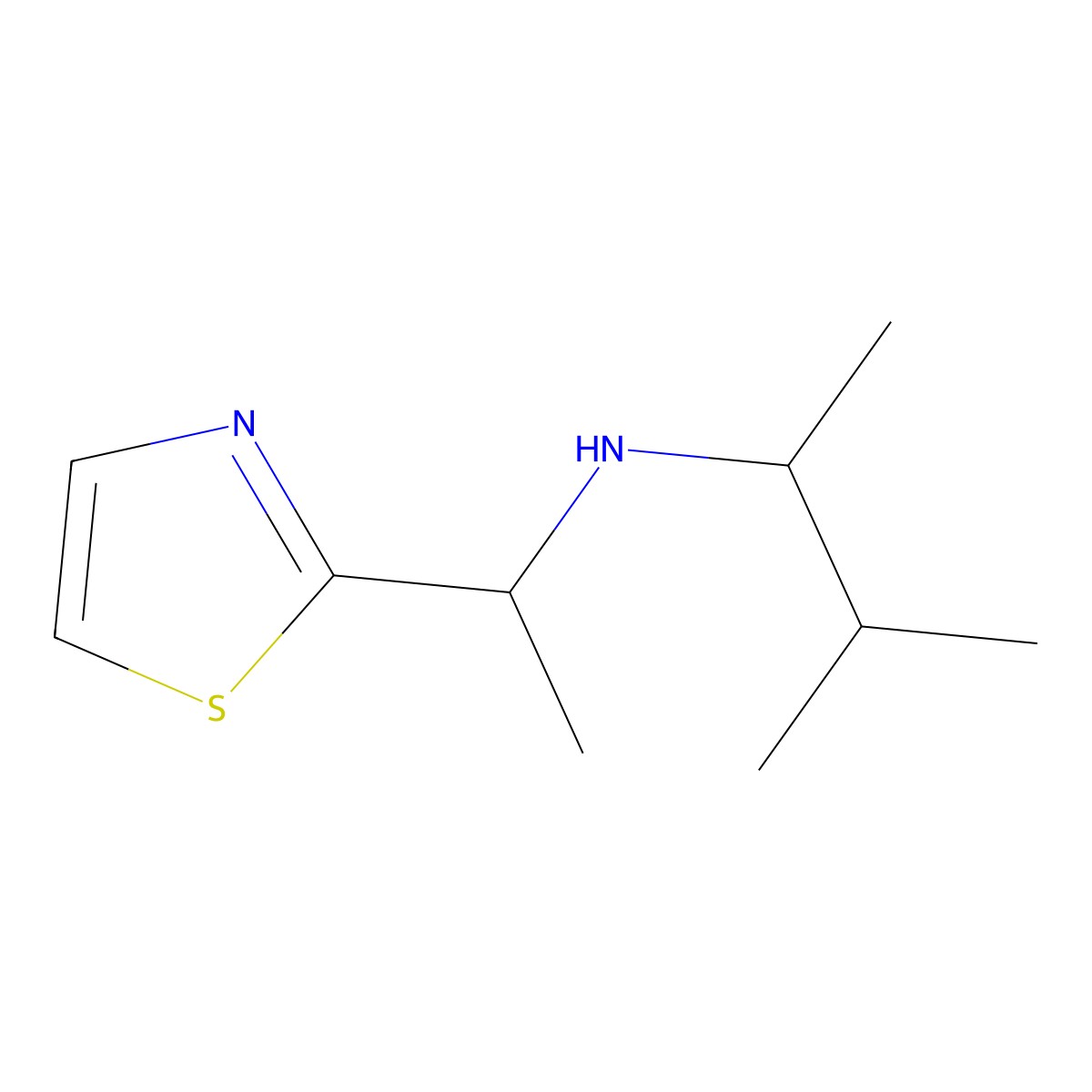 (3-Methylbutan-2-yl)[1-(1,3-thiazol-2-yl)ethyl]amine molecular structure, CAS 1340454-83-2