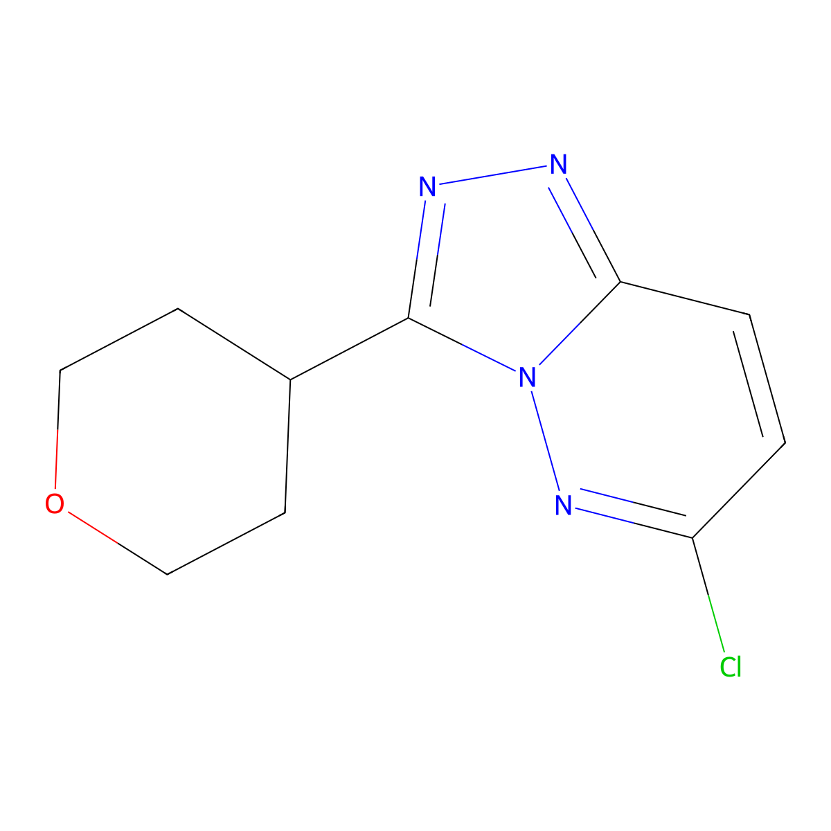 6-chloro-3-(tetrahydro-2H-pyran-4-yl)-[1,2,4]triazolo[4,3-b]pyridazine molecular structure, CAS 1340454-95-6