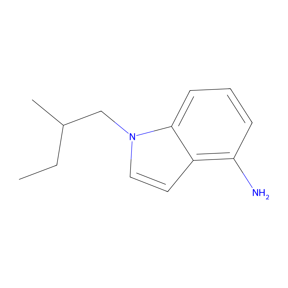 1-(2-Methylbutyl)-1h-indol-4-amine molecular structure, CAS 1340456-98-5
