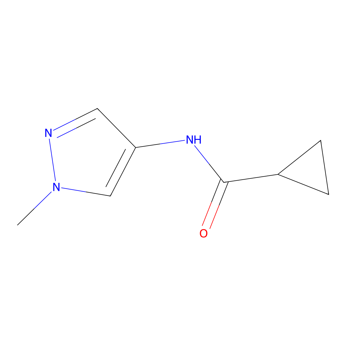 N-(1-methyl-1H-pyrazol-4-yl)cyclopropanecarboxamide molecular structure, CAS 1340457-65-9