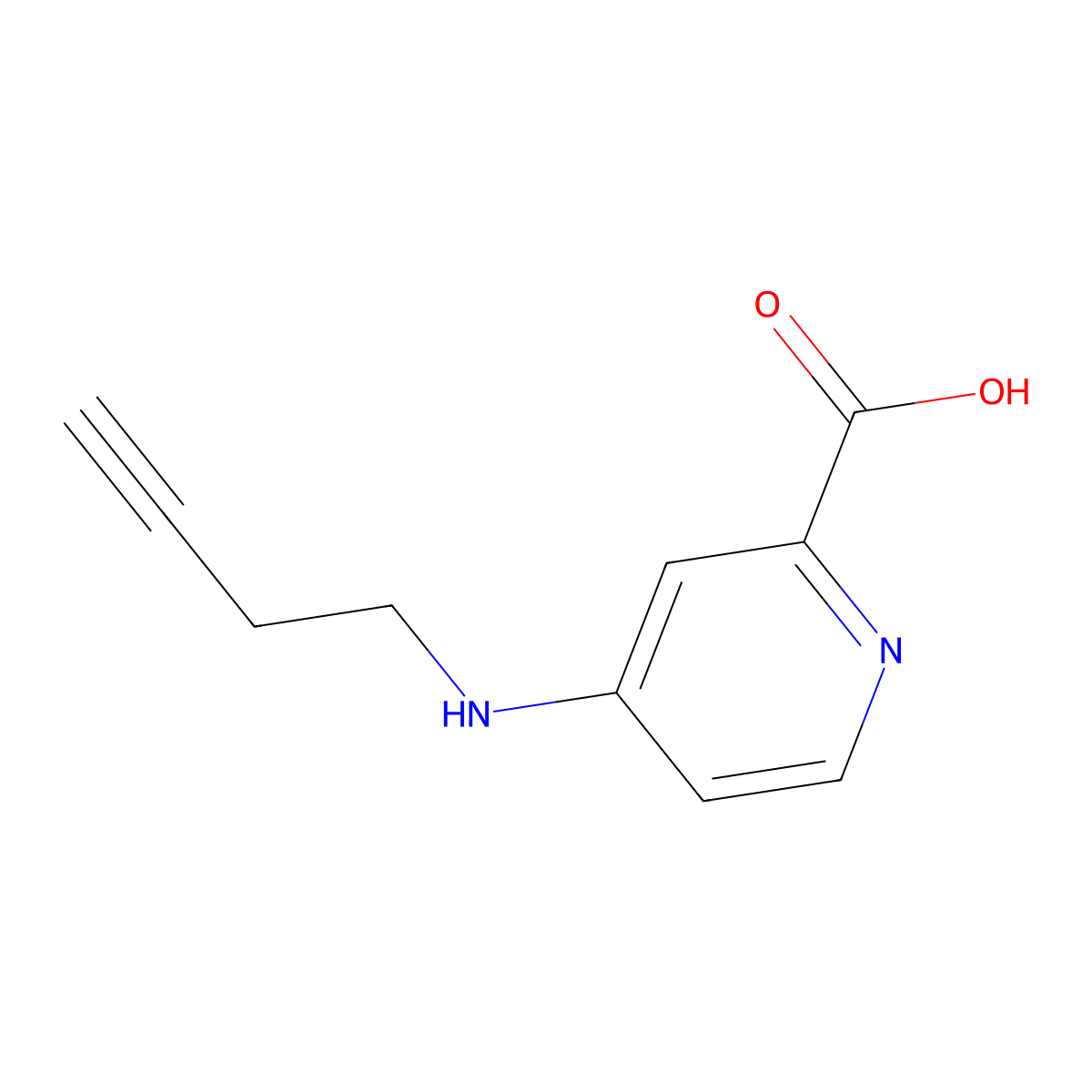 4-[(But-3-yn-1-yl)amino]pyridine-2-carboxylic acid molecular structure, CAS 1340459-57-5