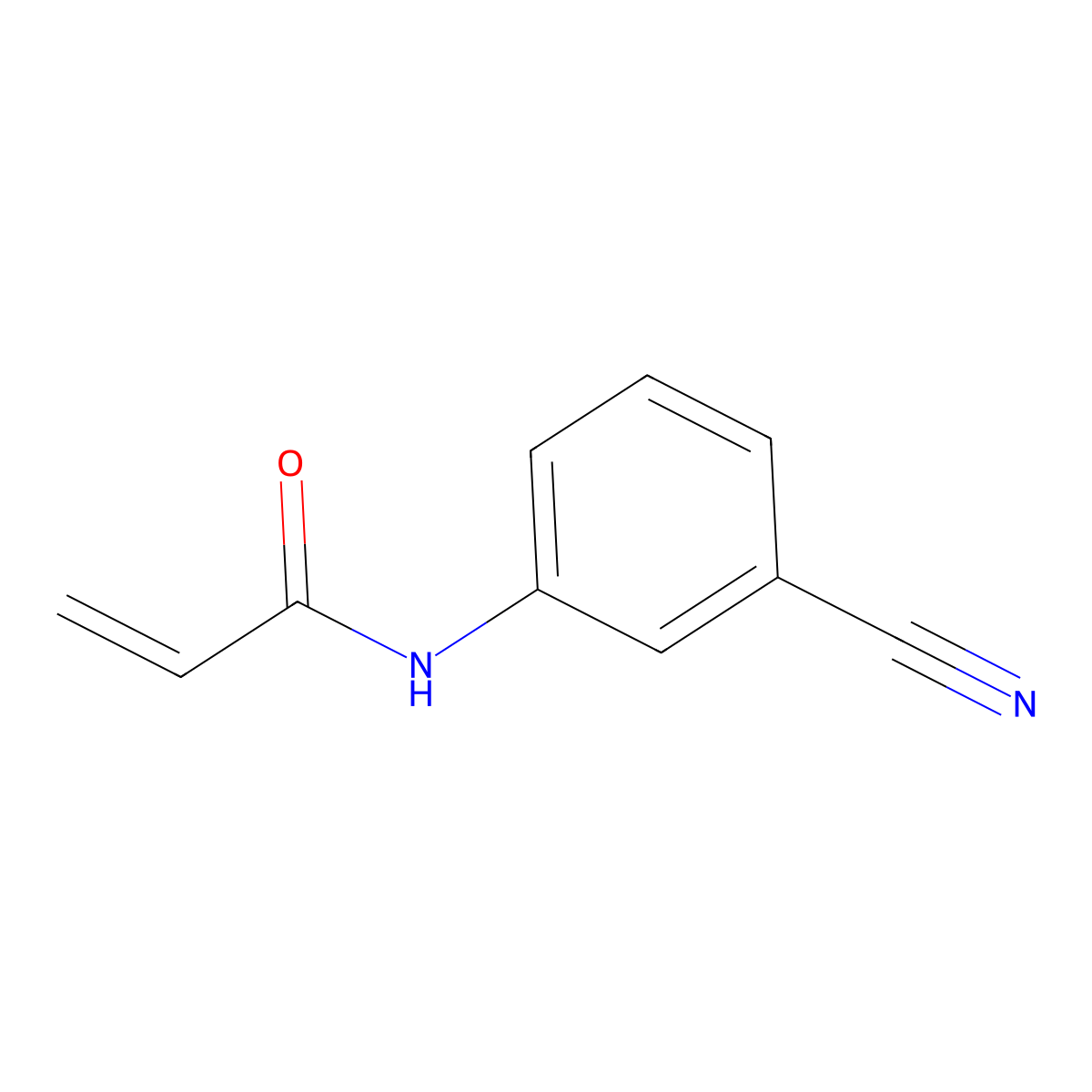 N-(3-cyanophenyl)prop-2-enamide molecular structure, CAS 134046-76-7