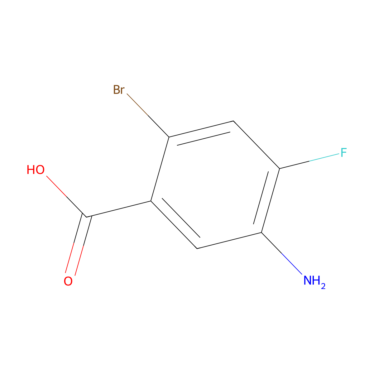 5-Amino-2-bromo-4-fluorobenzoic acid molecular structure, CAS 1340460-29-8