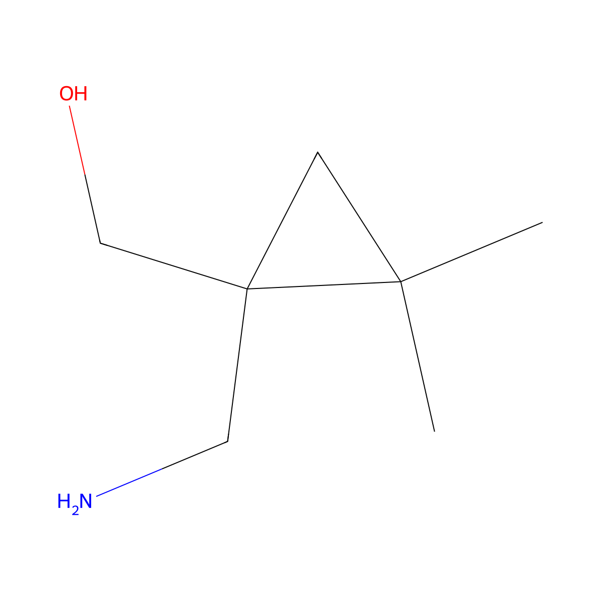 (1-(Aminomethyl)-2,2-dimethylcyclopropyl)methanol molecular structure, CAS 1340463-43-5
