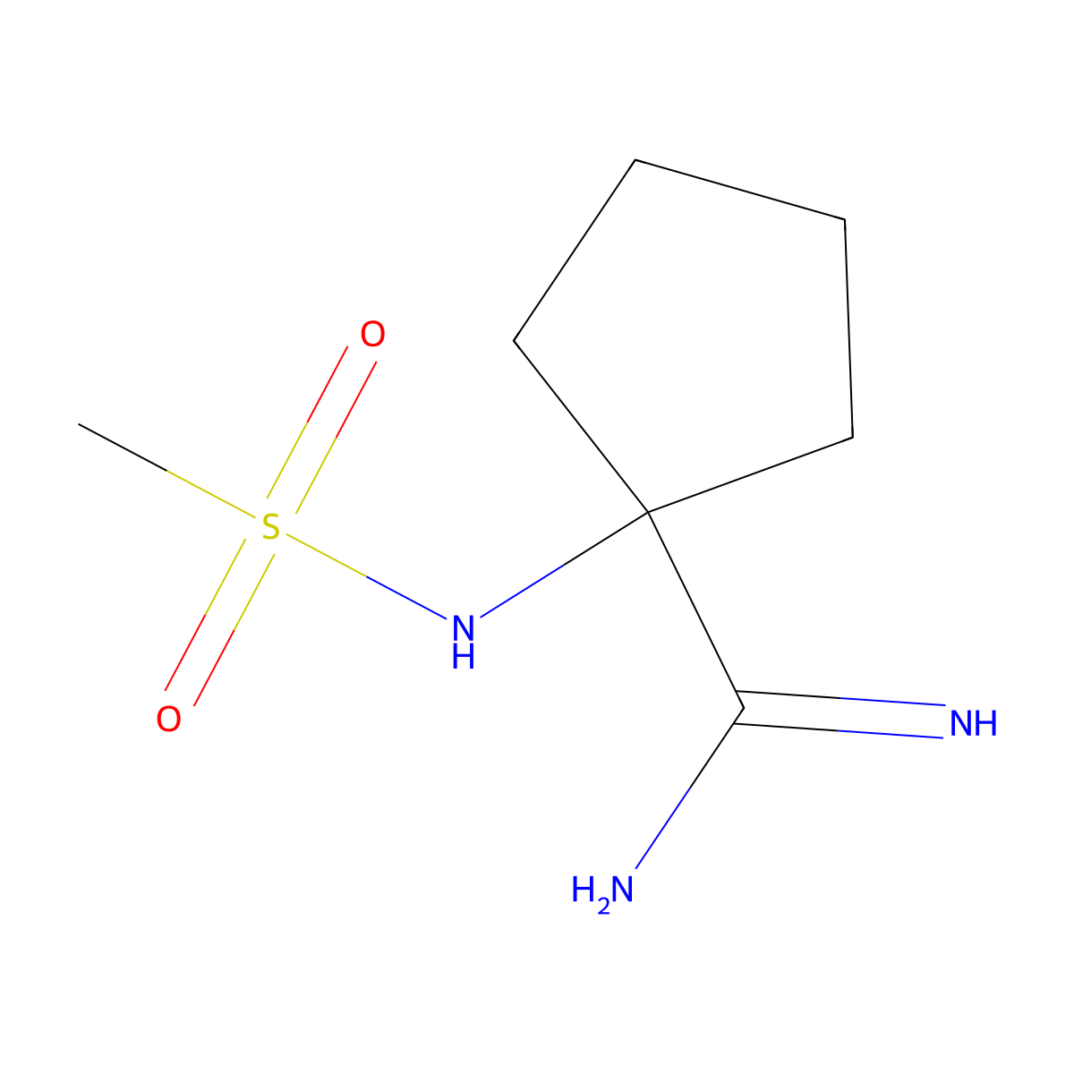 1-Methanesulfonamidocyclopentane-1-carboximidamide molecular structure, CAS 1340464-24-5