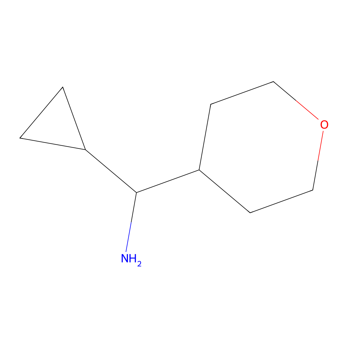 Cyclopropyl(oxan-4-yl)methanamine molecular structure, CAS 1340465-57-7