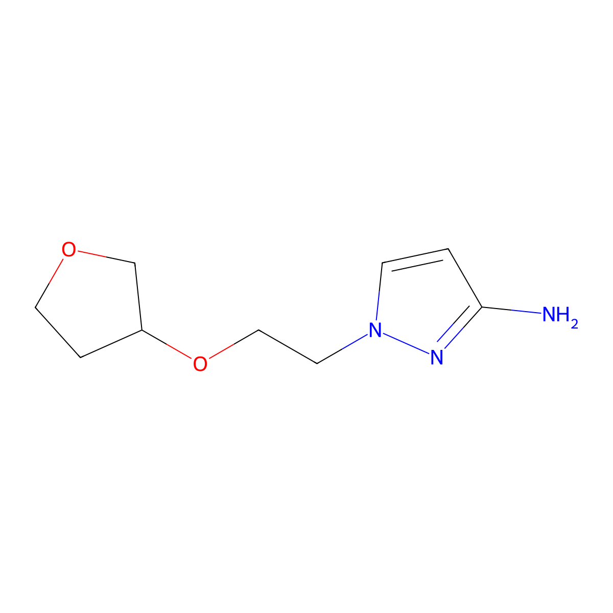 1-(2-((Tetrahydrofuran-3-yl)oxy)ethyl)-1h-pyrazol-3-amine molecular structure, CAS 1340466-42-3