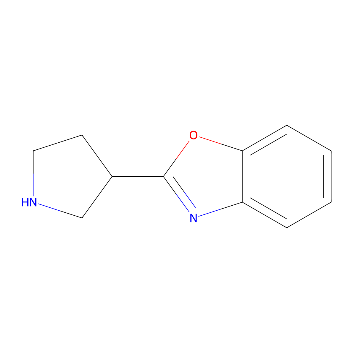 2-(Pyrrolidin-3-yl)-1,3-benzoxazole molecular structure, CAS 1340468-65-6