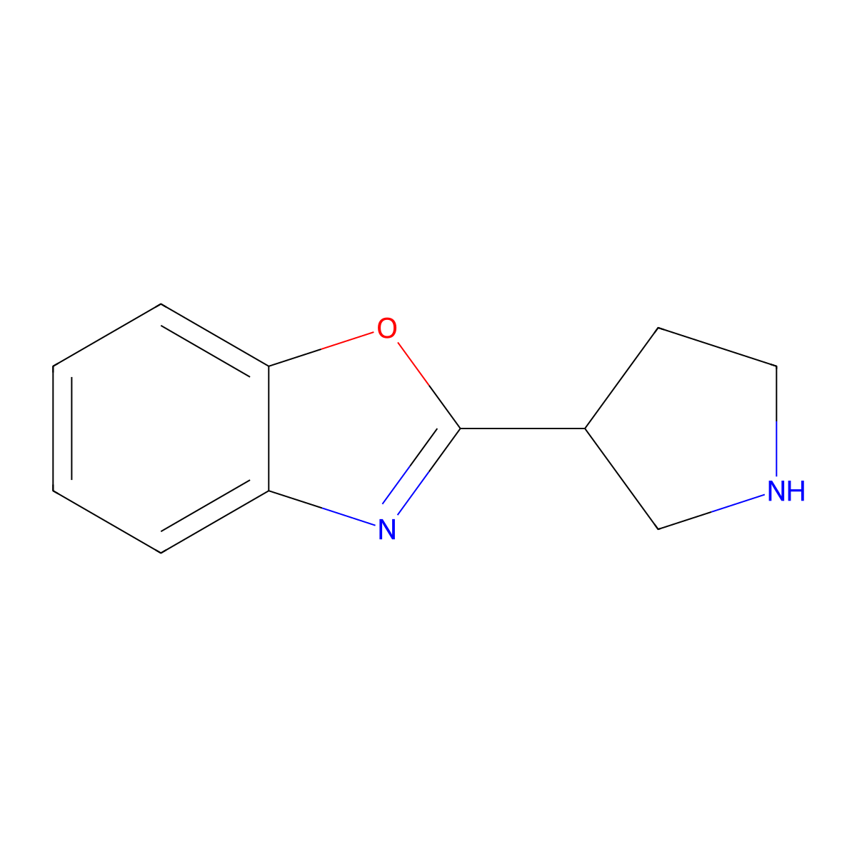 2-(Pyrrolidin-3-yl)-1,3-benzoxazole molecular structure, CAS 1340468-65-6