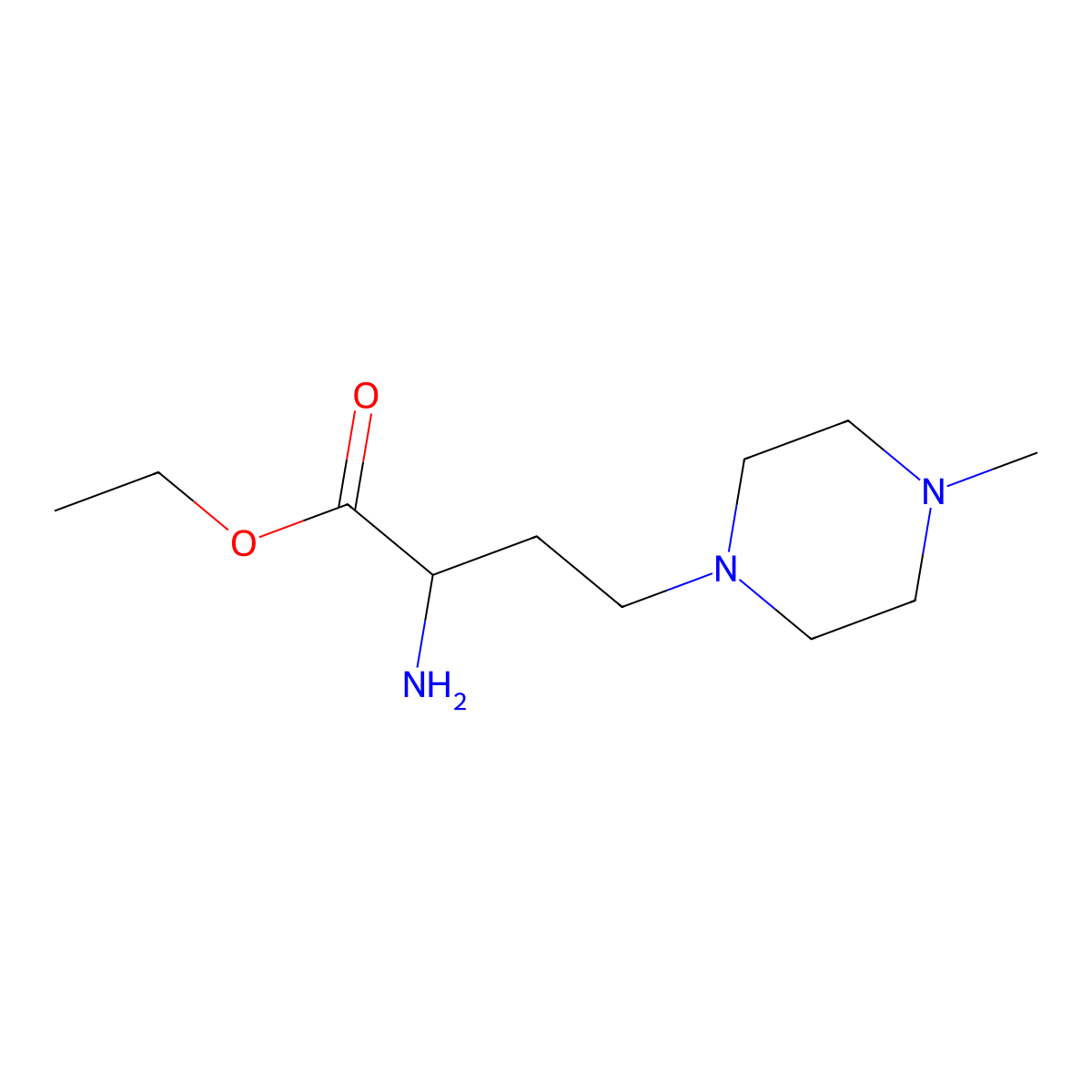 Ethyl 2-amino-4-(4-methylpiperazin-1-yl)butanoate molecular structure, CAS 1340469-15-9