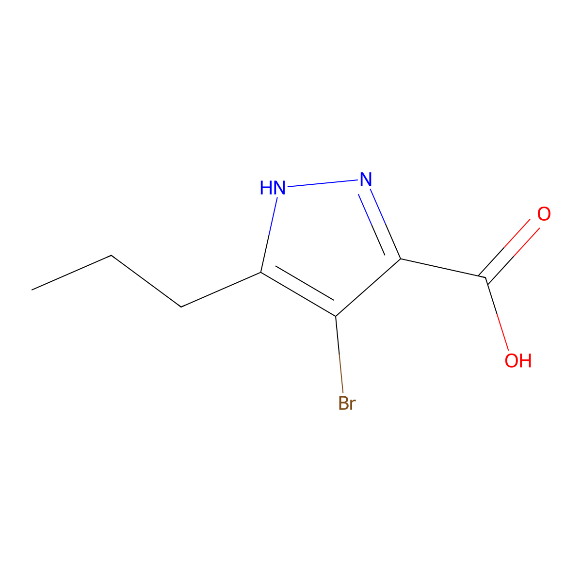 4-bromo-5-propyl-1H-pyrazole-3-carboxylic acid molecular structure, CAS 1340469-99-9