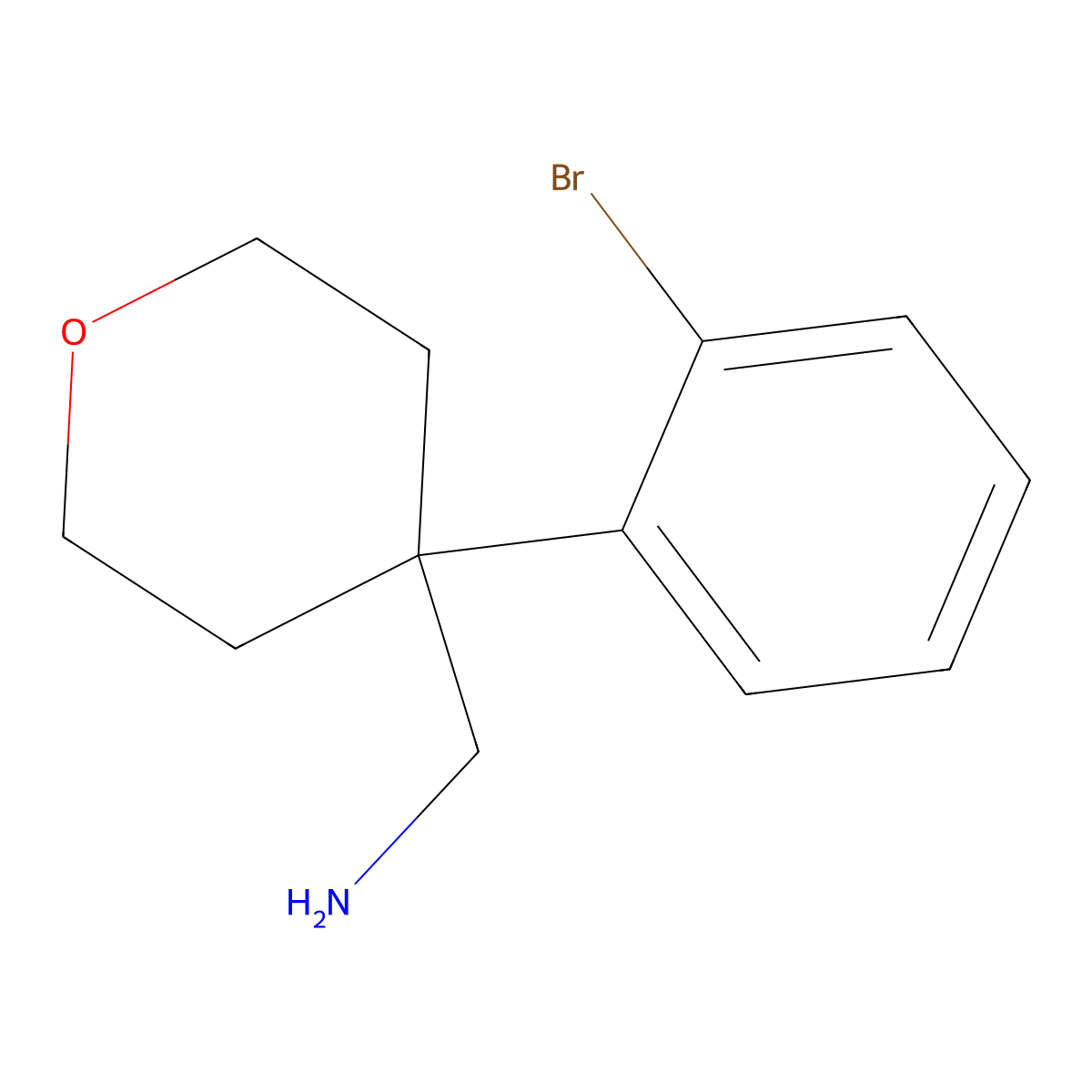 1-[4-(2-Bromophenyl)oxan-4-yl]methanamine molecular structure, CAS 1340470-04-3