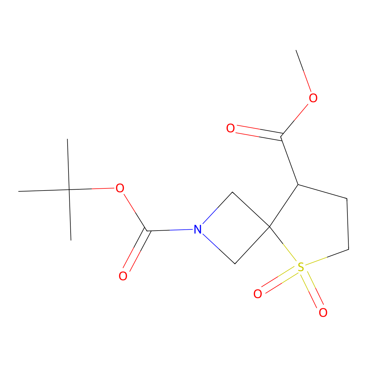 2-Tert-butyl 8-methyl 5-thia-2-azaspiro[3.4]octane-2,8-dicarboxylate 5,5-dioxide molecular structure, CAS 1340481-80-2