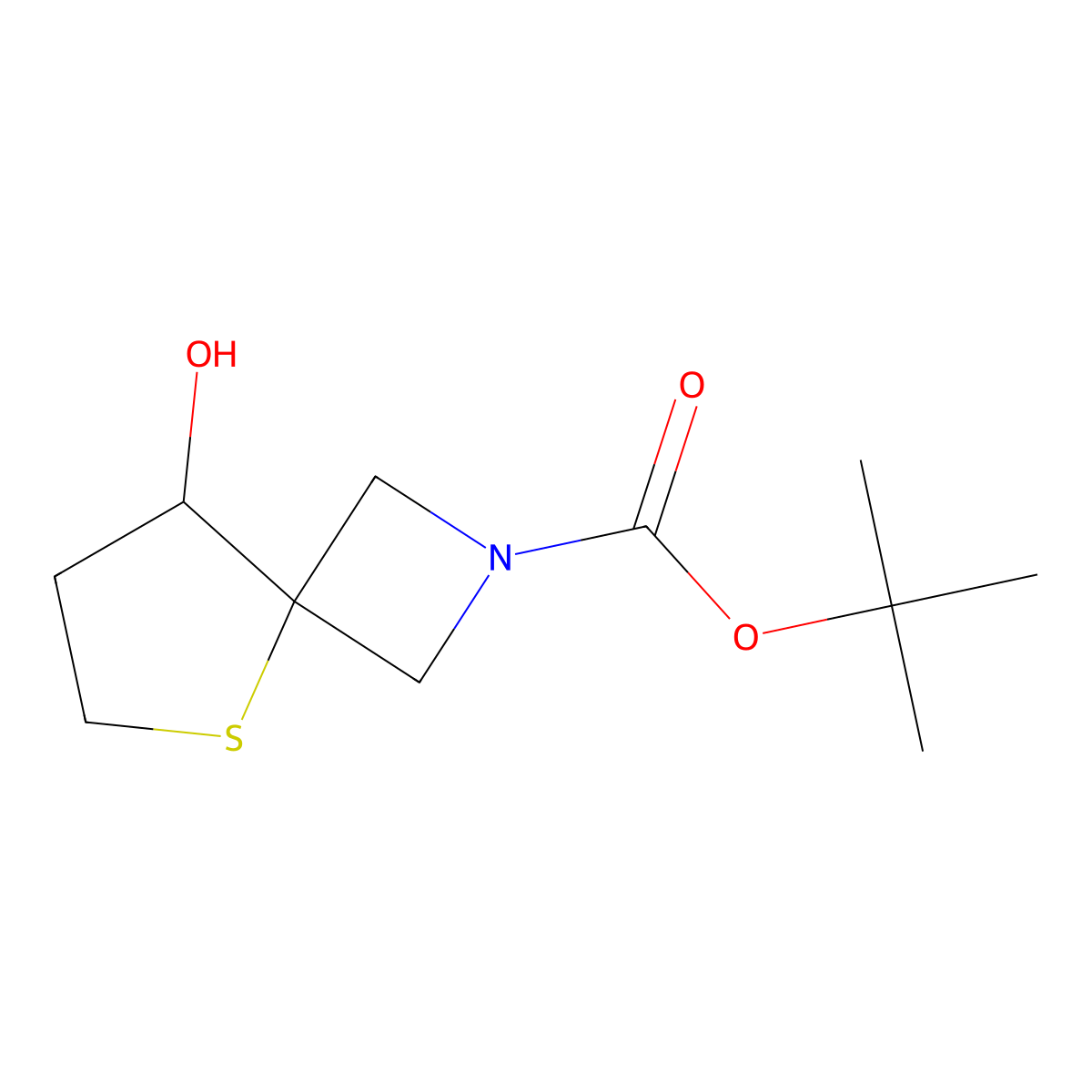 Tert-butyl 8-hydroxy-5-thia-2-azaspiro[3.4]octane-2-carboxylate molecular structure, CAS 1340481-89-1