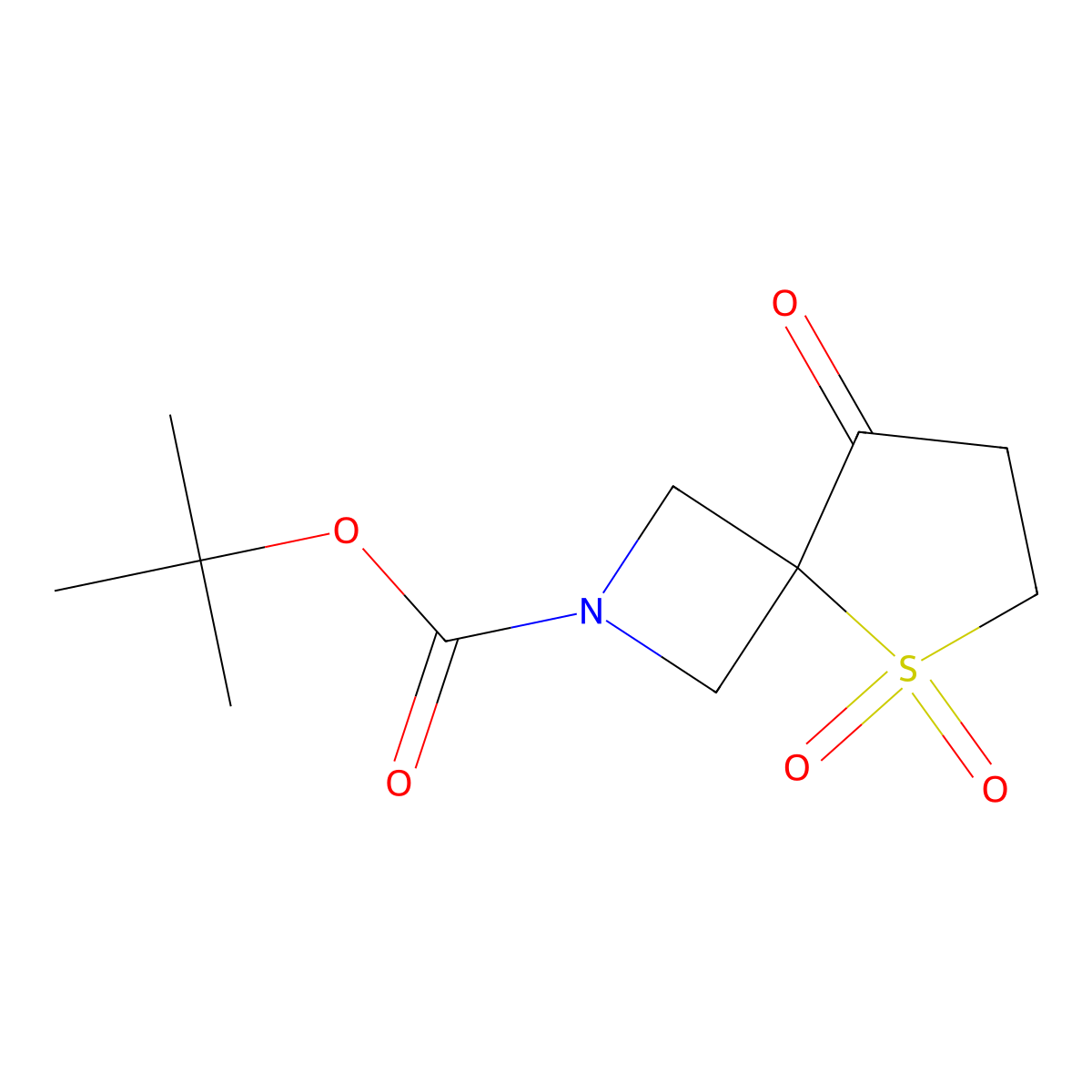 Tert-butyl 8-oxo-5-thia-2-azaspiro[3.4]octane-2-carboxylate 5,5-dioxide molecular structure, CAS 1340481-91-5