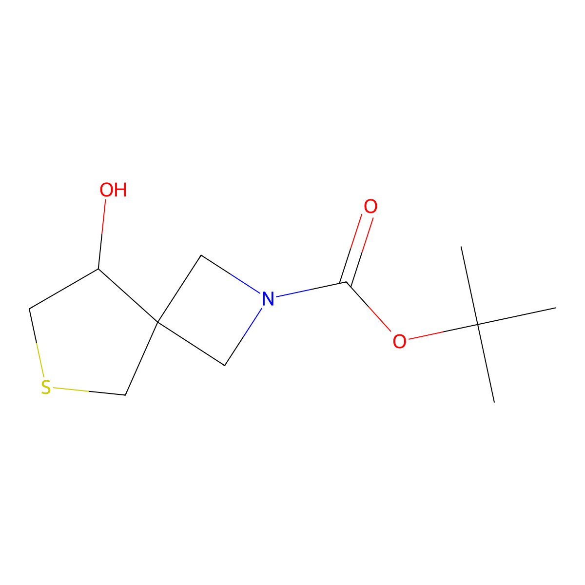 Tert-butyl 8-hydroxy-6-thia-2-azaspiro[3.4]octane-2-carboxylate molecular structure, CAS 1340481-93-7