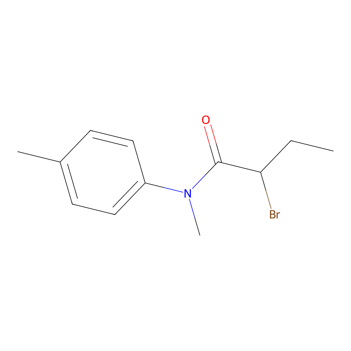 2-bromo-N-methyl-N-(4-methylphenyl)butanamide molecular structure, CAS 1340485-90-6