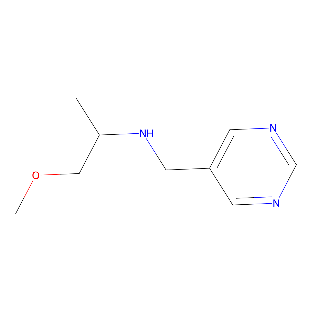 (1-Methoxypropan-2-yl)[(pyrimidin-5-yl)methyl]amine molecular structure, CAS 1340486-60-3