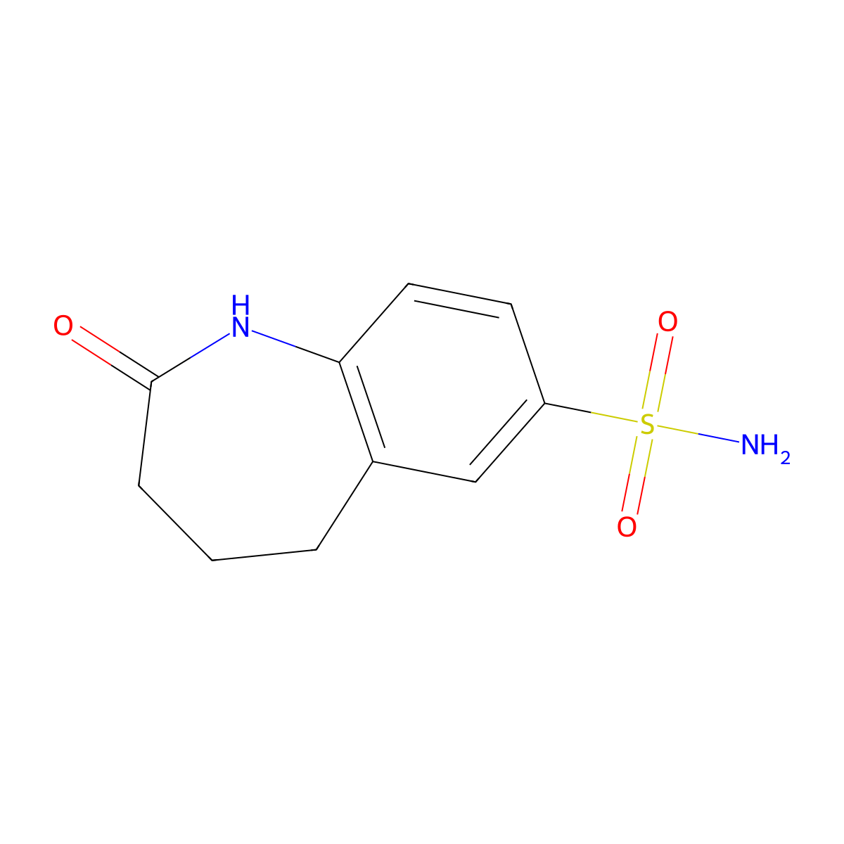 2-oxo-2,3,4,5-tetrahydro-1H-1-benzazepine-7-sulfonamide molecular structure, CAS 1340487-11-7