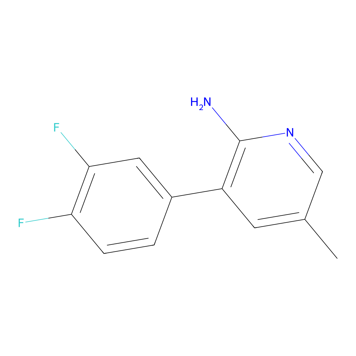3-(3,4-Difluorophenyl)-5-methylpyridin-2-amine molecular structure, CAS 1340487-51-5