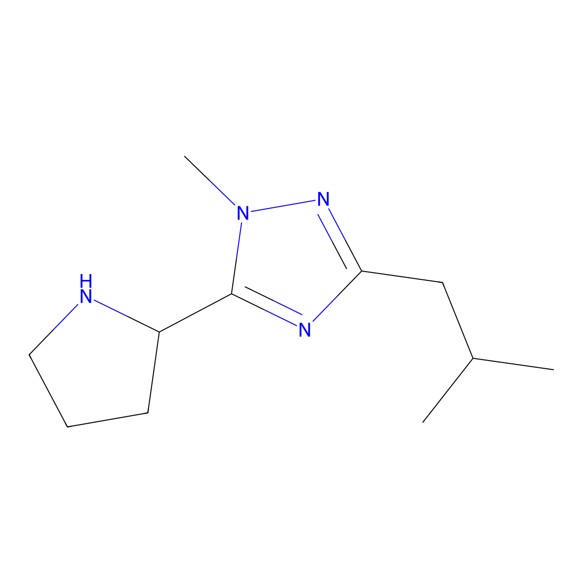 3-Isobutyl-1-methyl-5-(pyrrolidin-2-yl)-1h-1,2,4-triazole molecular structure, CAS 1340488-65-4