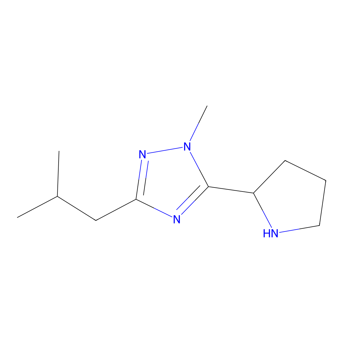 3-Isobutyl-1-methyl-5-(pyrrolidin-2-yl)-1h-1,2,4-triazole molecular structure, CAS 1340488-65-4