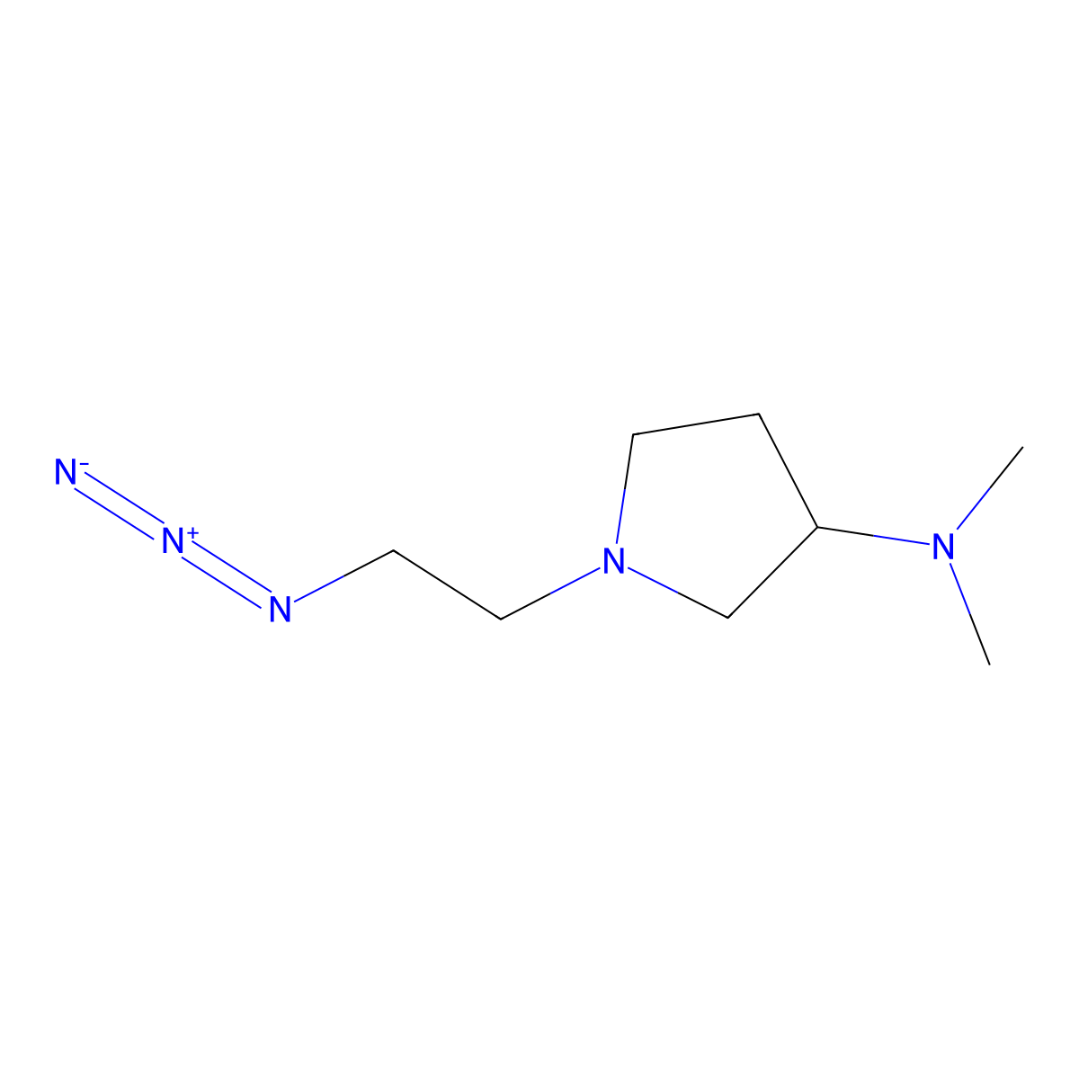 1-(2-azidoethyl)-N,N-dimethylpyrrolidin-3-amine molecular structure, CAS 1340489-82-8