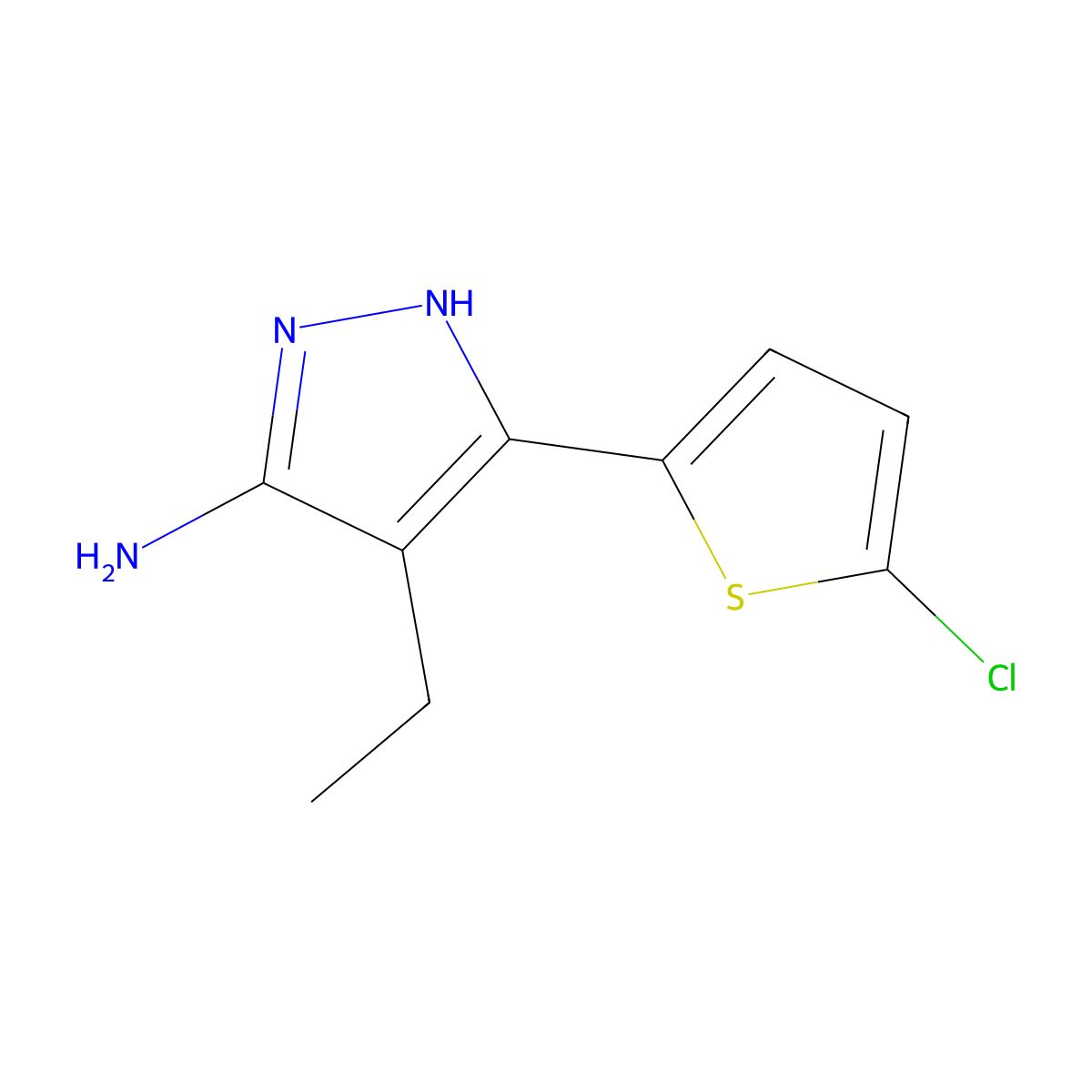 3-(5-Chlorothiophen-2-YL)-4-ethyl-1H-pyrazol-5-amine molecular structure, CAS 1340490-04-1