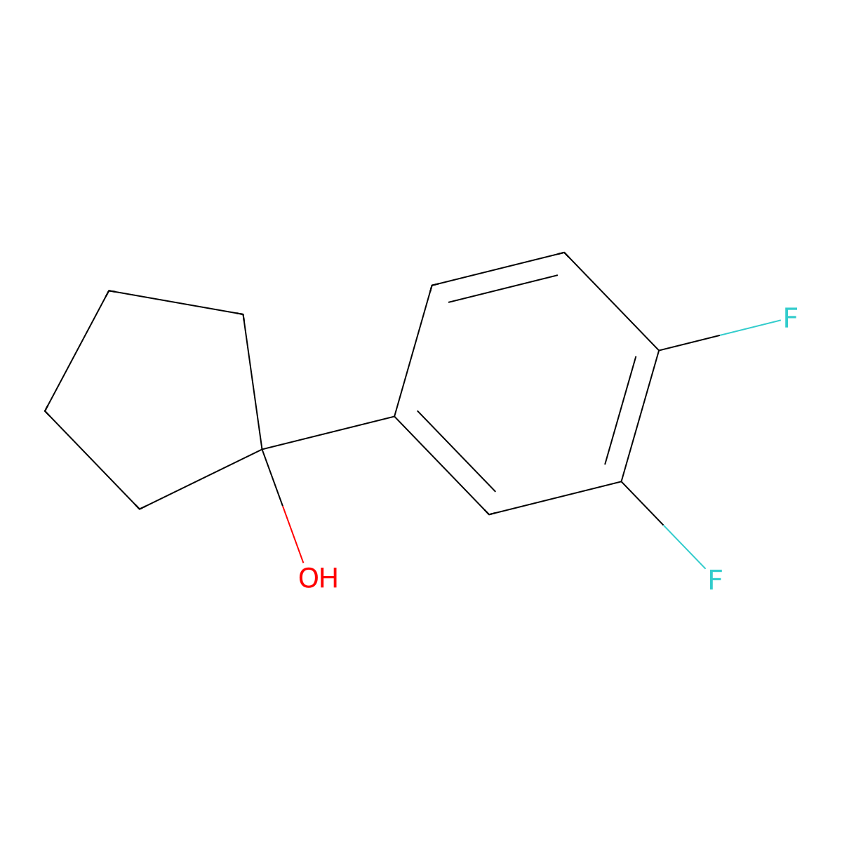 1-(3,4-Difluorophenyl)cyclopentanol molecular structure, CAS 1340490-19-8