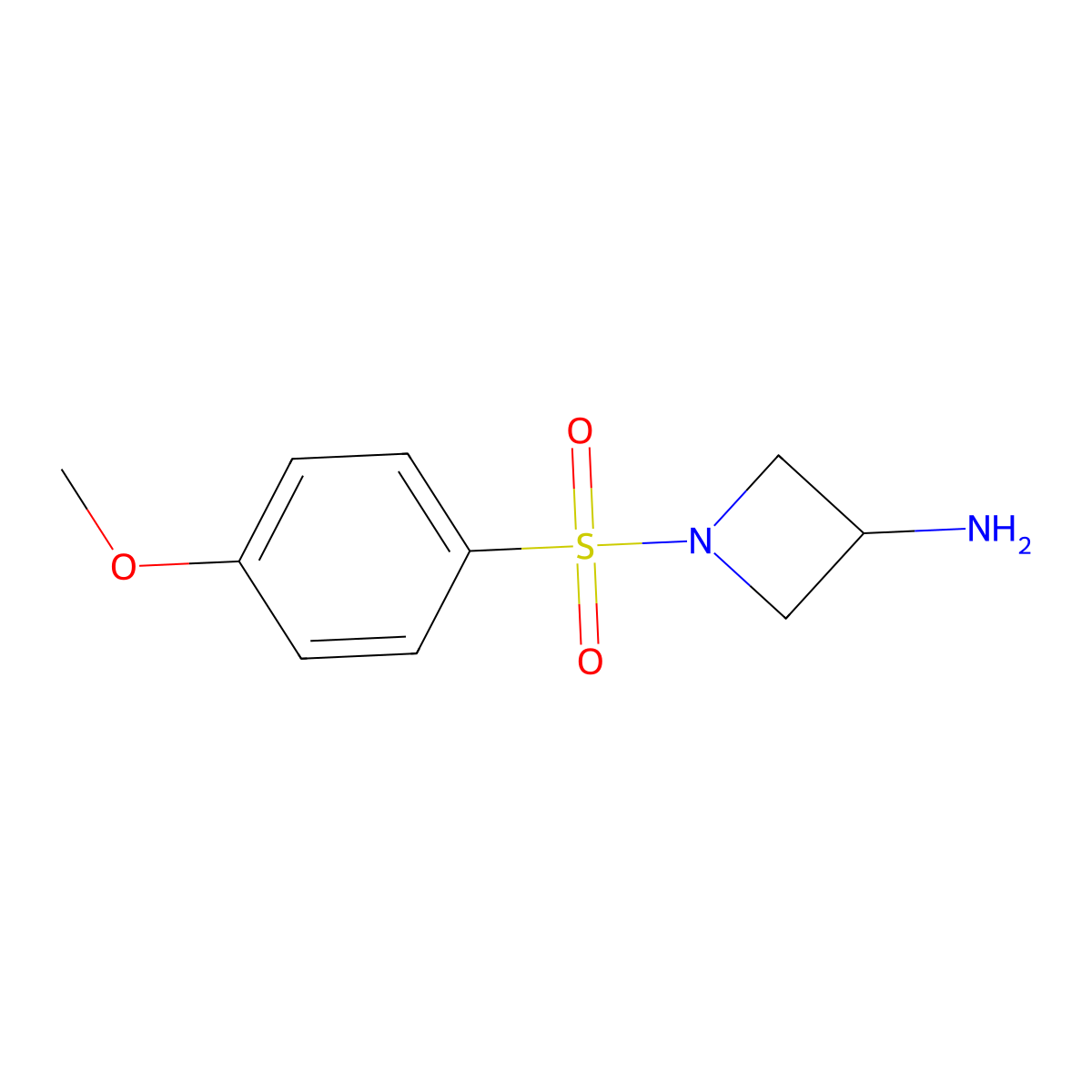 1-(4-Methoxybenzenesulfonyl)azetidin-3-amine molecular structure, CAS 1340491-78-2